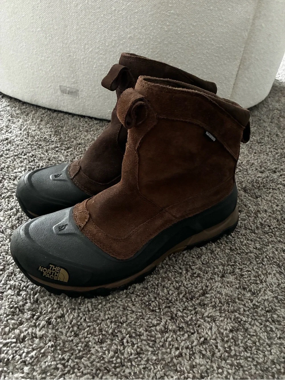 The North Face Men's Brown Suede Waterproof Winter Boots